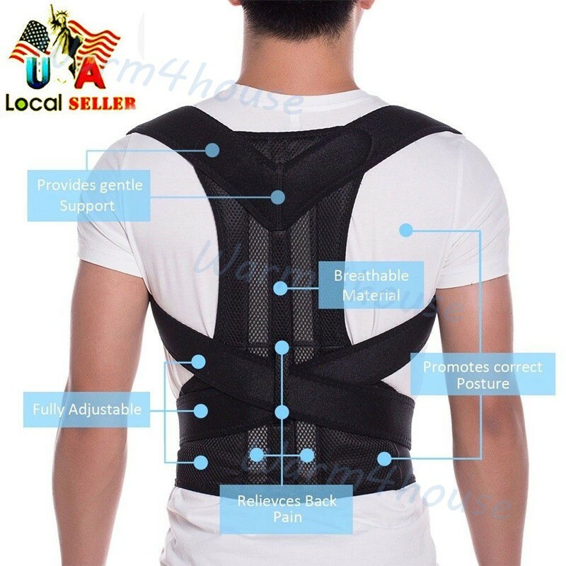 Men/Women Posture Back Lumbar Waist Support Corrector Brace Shoulder Belt Girdle