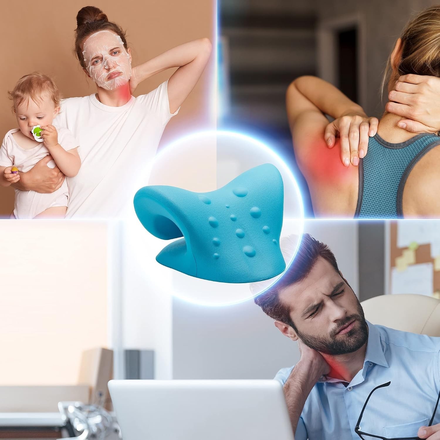 iBWYM Ergonomic Neck Stretcher – Cervical Traction for Pain Relief & Posture