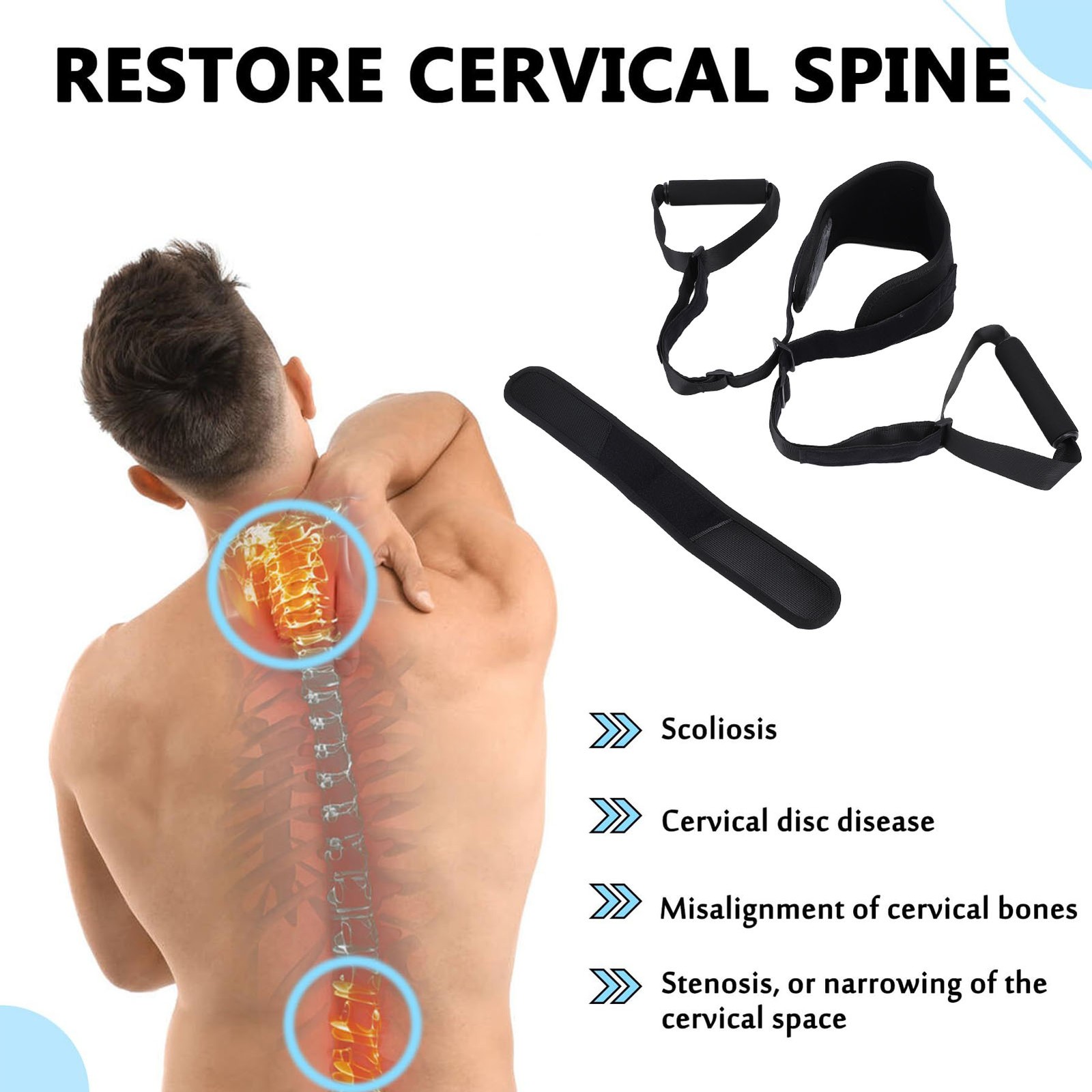 Neck Cervical Traction Strap Adjustable Neck Support For Home Use Neoprene Use