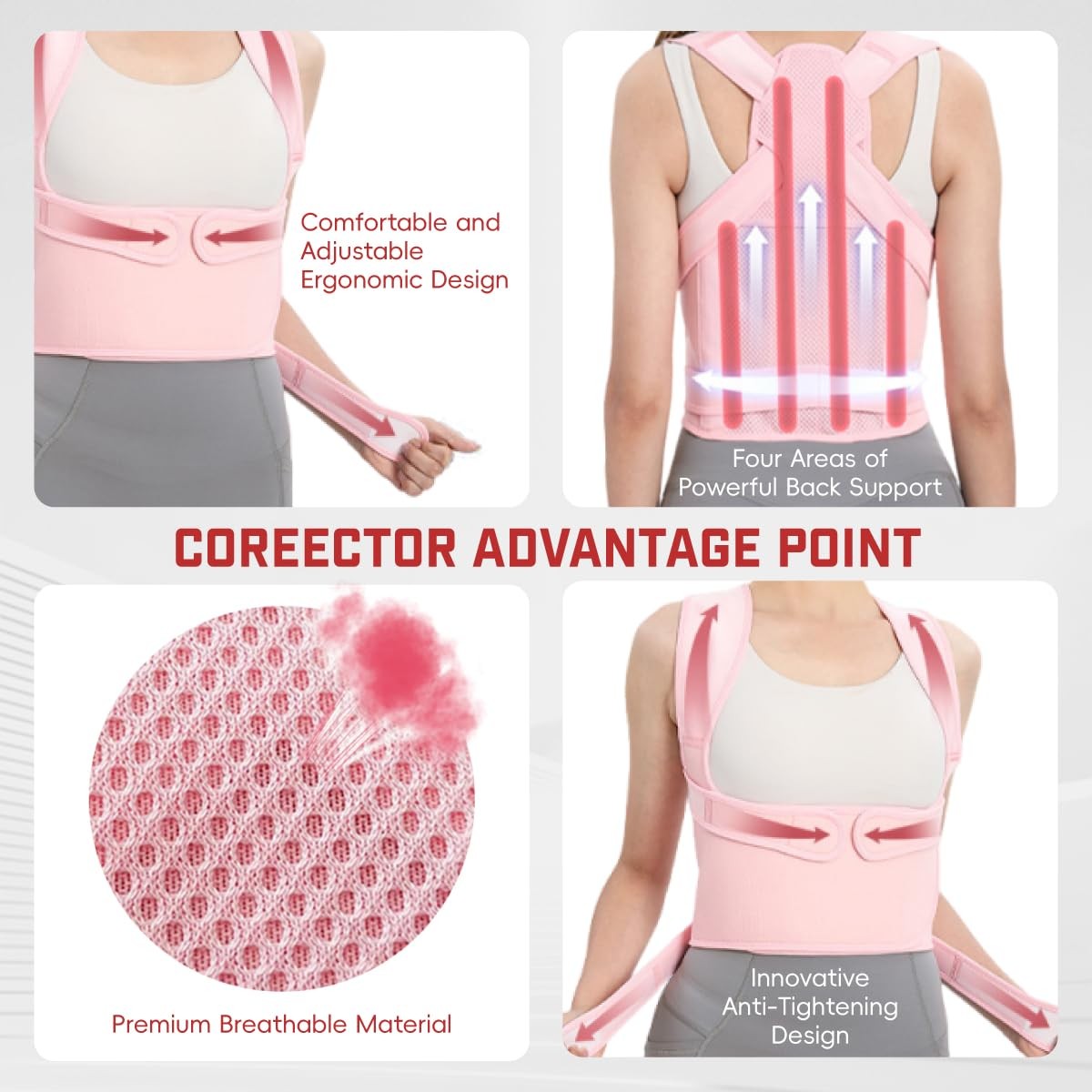 BLACKYEW Back Brace Posture Corrector Women & Men, Adjustable Shoulder