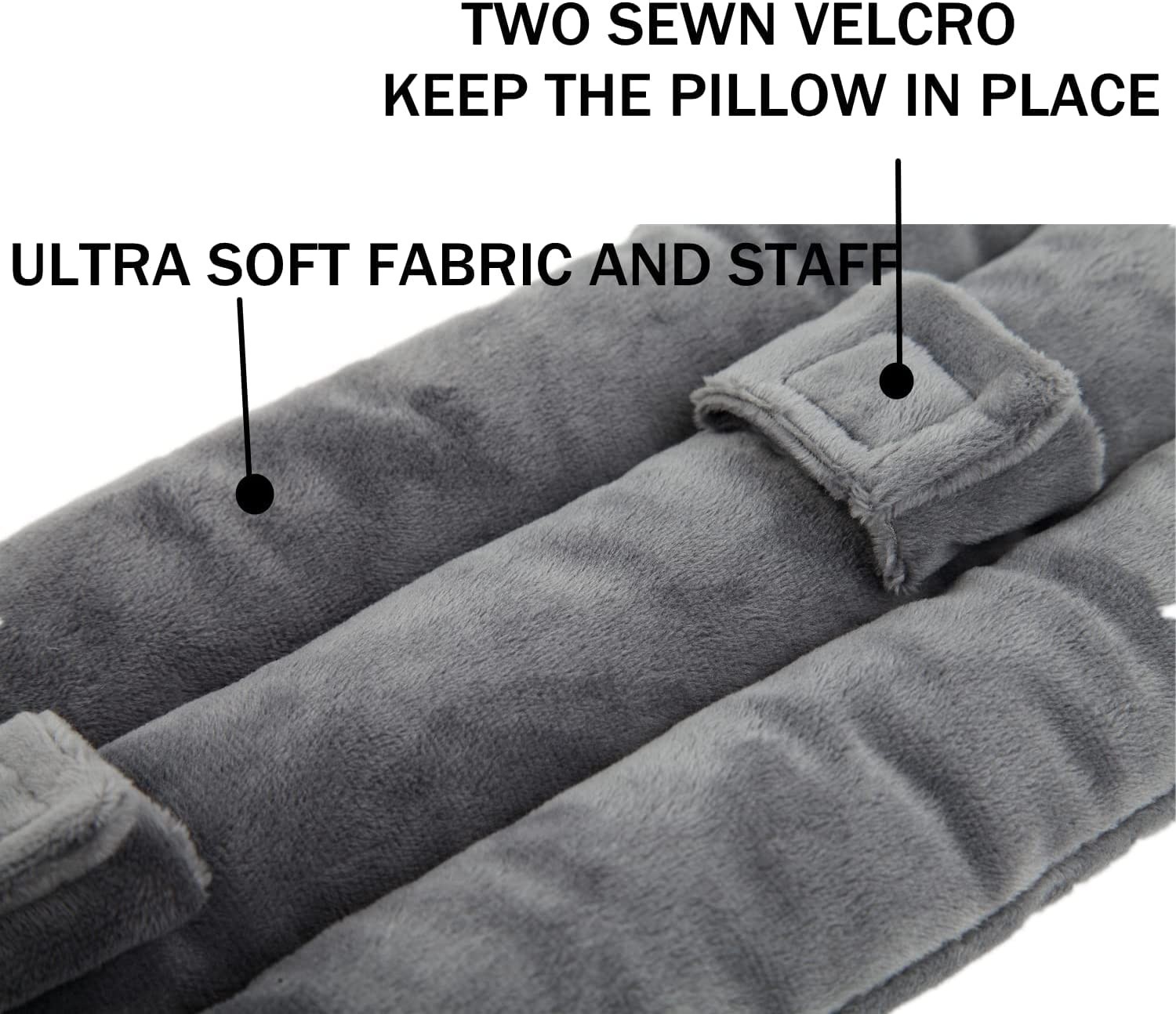 Seat Belt Pillow for Mastectomy Post-Surgery, Heart Surgery Recovery Gray