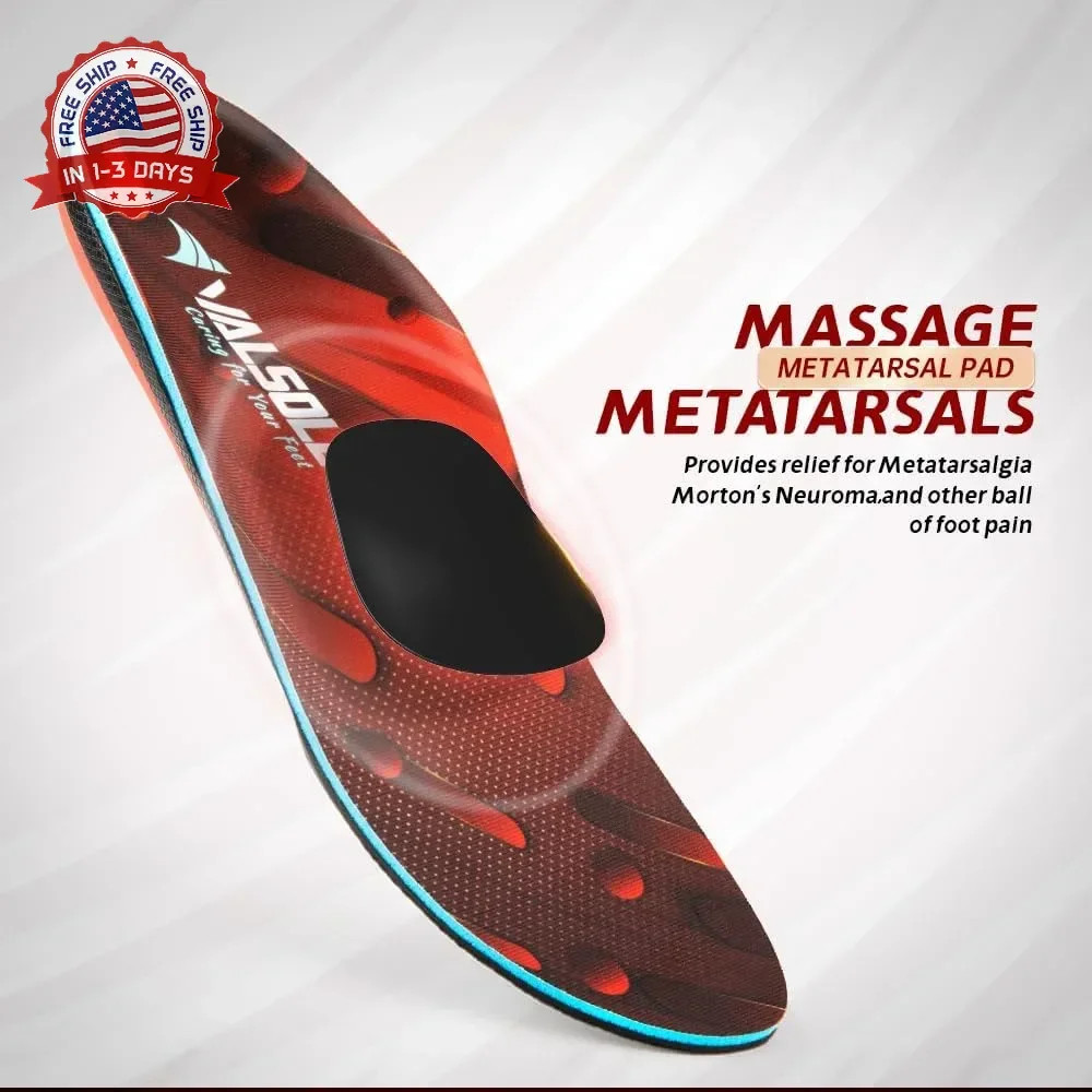VALSOLE Heavy Duty Support Pain Relief Orthotics – 220+ lbs Plantar Fasciitis Hi