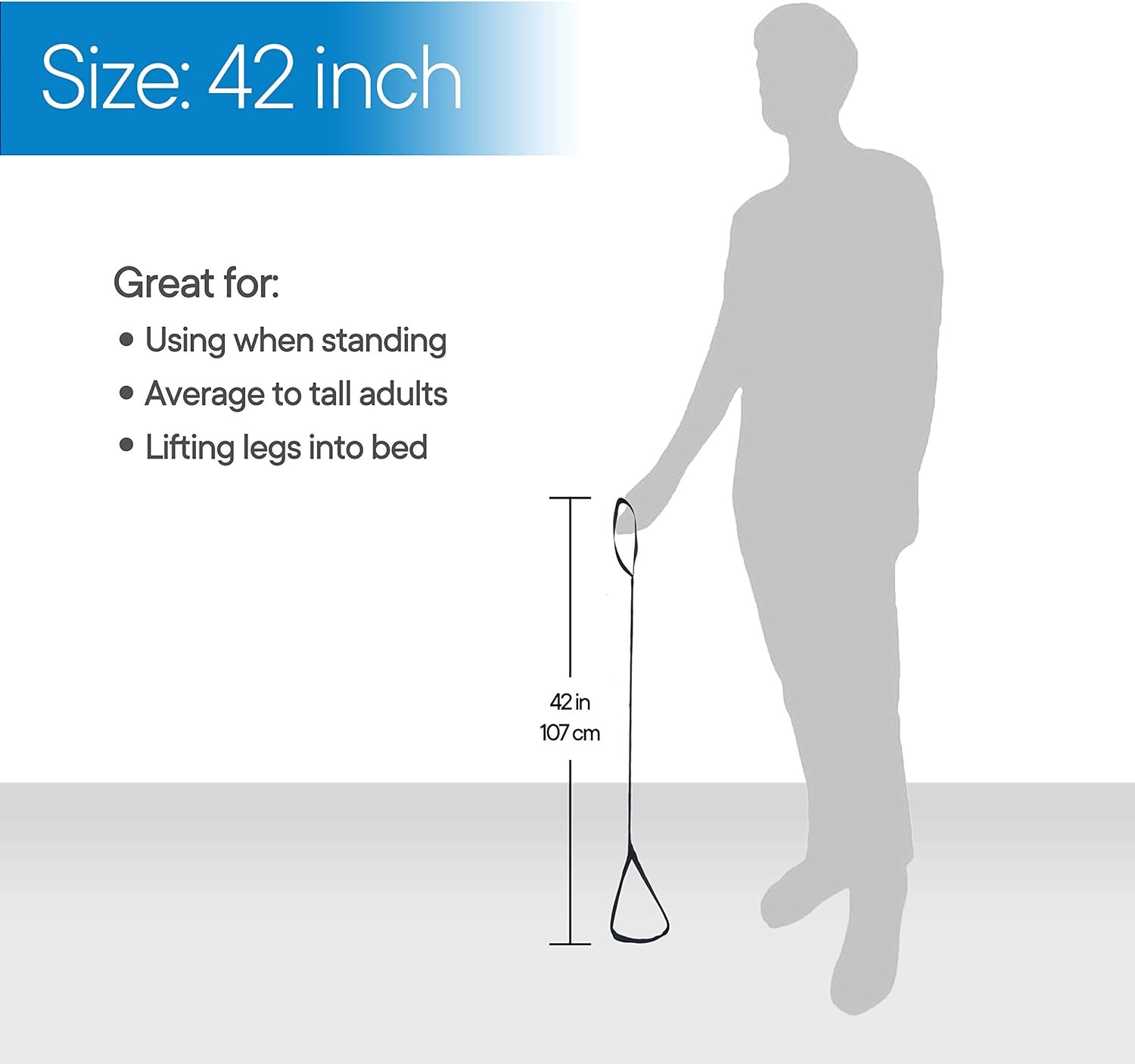 Premium 42” Leg Lifter W/ Hand Strap & Foot Loop – Long-Term Orthopedic Daily