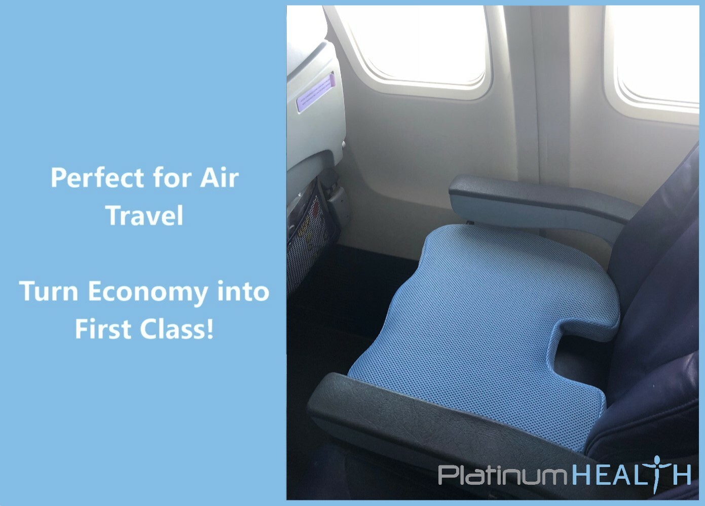 SMART SEAT CUSHION Self Inflating USER ADJUSTABLE Comfort NEVER BOTTOMS OUT