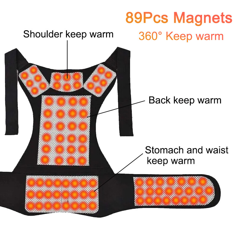 Magnetic Self Heating Belt Back Support Waist Brace Therapy Posture Corrector