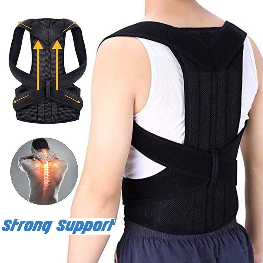Men Women Back Support Belt Posture Corrector Brace Lower Upper Back Pain Relief