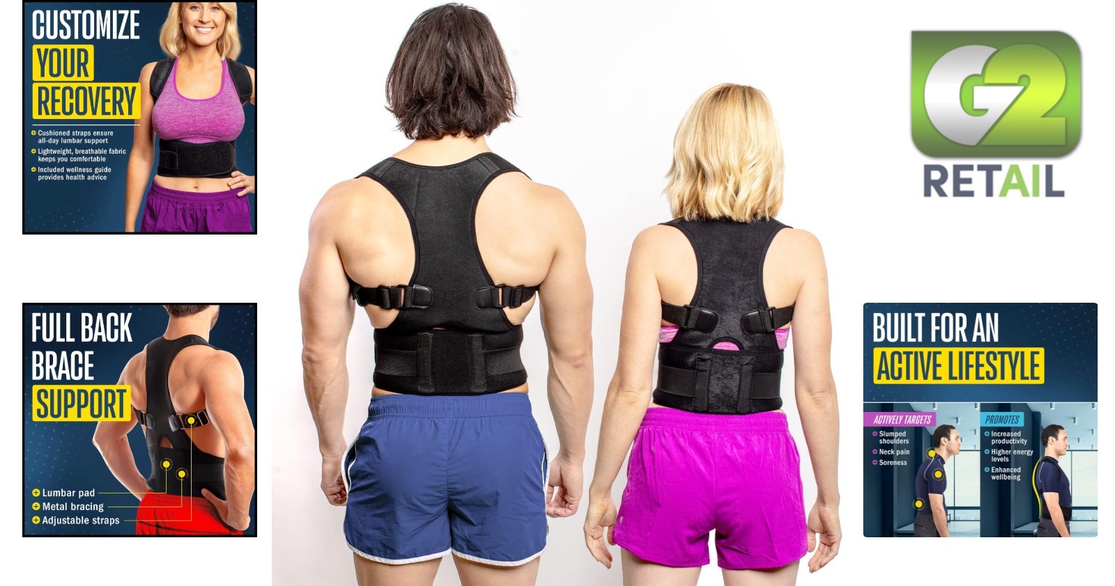 Lightweight FlexGuard Posture Support: Unisex Adjustable Brace for Pain Relief