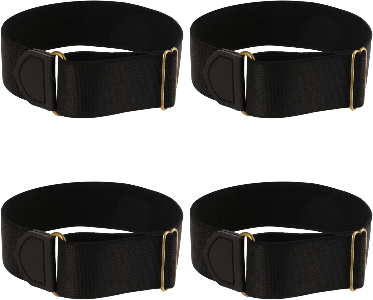 4 Pcs Sleeve Garters Elastic Arm Band Stretchy Adjustable Holders Armband