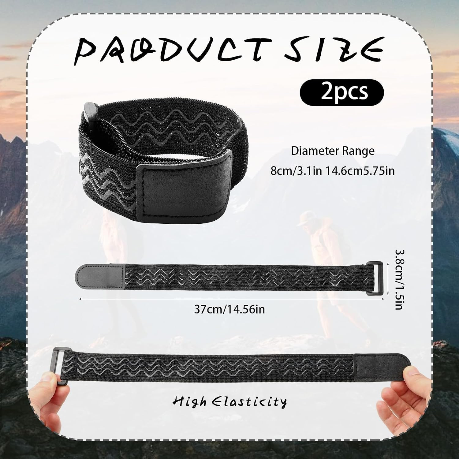 Elastic Ankle Straps – 2 PCS Elastic Pant Leg Straps with Anti-Slip Strips, Cowb