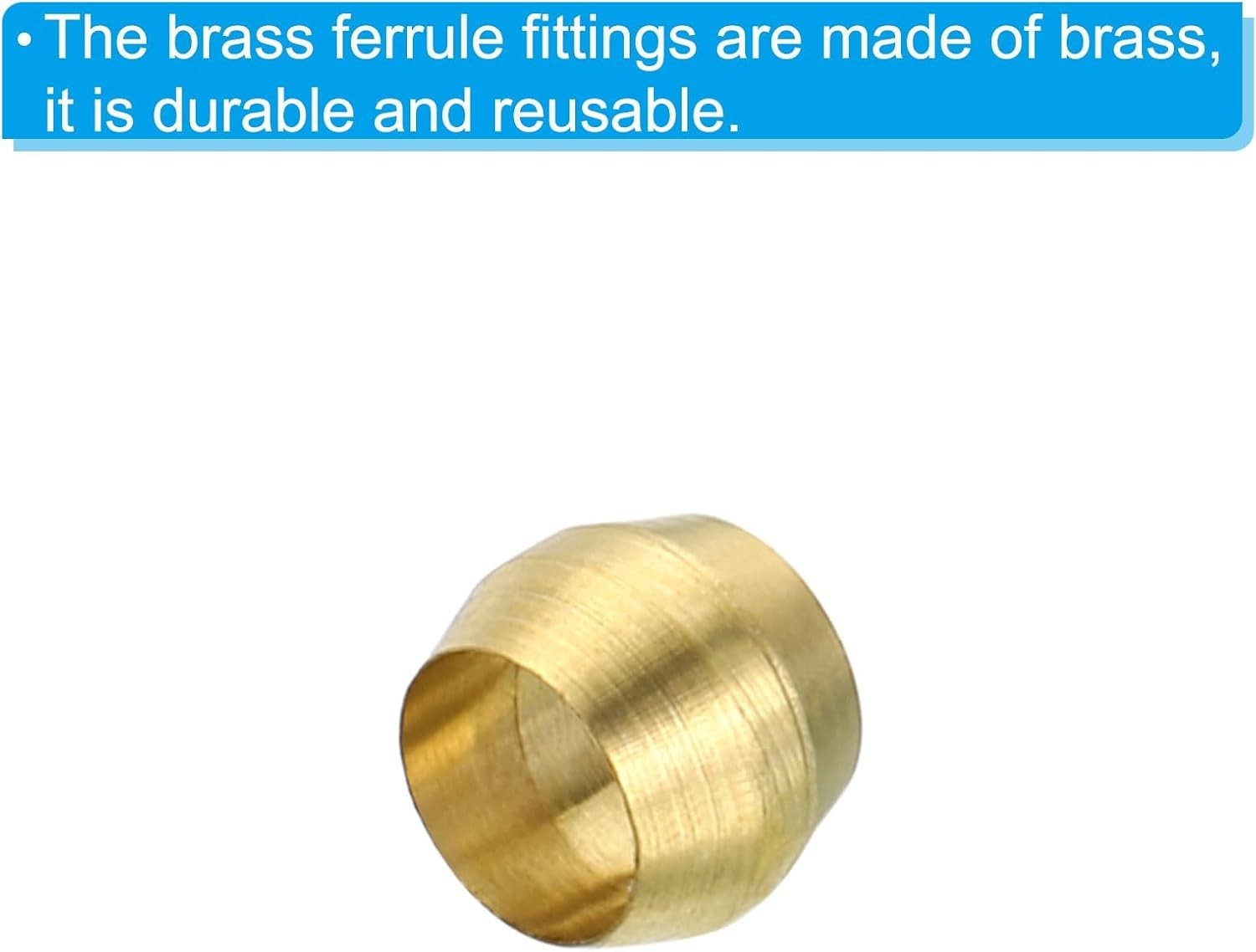 20-Piece 4mm Brass Compression Insert Fittings Set for Secure Pipe Connections