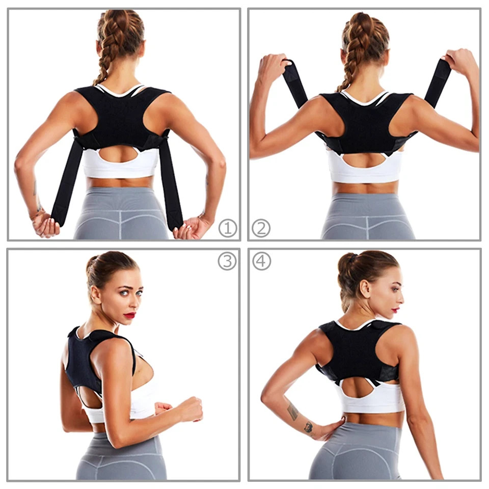 **Adjustable Posture Corrector Back Support Belt – Breathable Ergonomic Brace fo