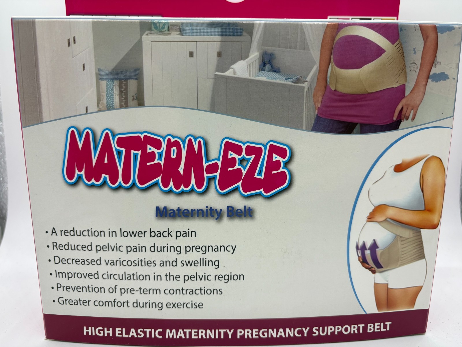 MATERN-EZE Maternity Pregnancy Support Belt XXL Black Back Pain Relief