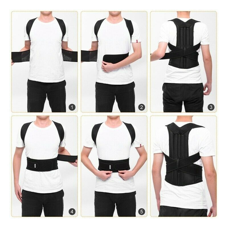 ELAST UPPER BACK BRACE POSTURE CORRECTOR STRAIGHTENER WITH 2SUPPORT BONE INSERTS