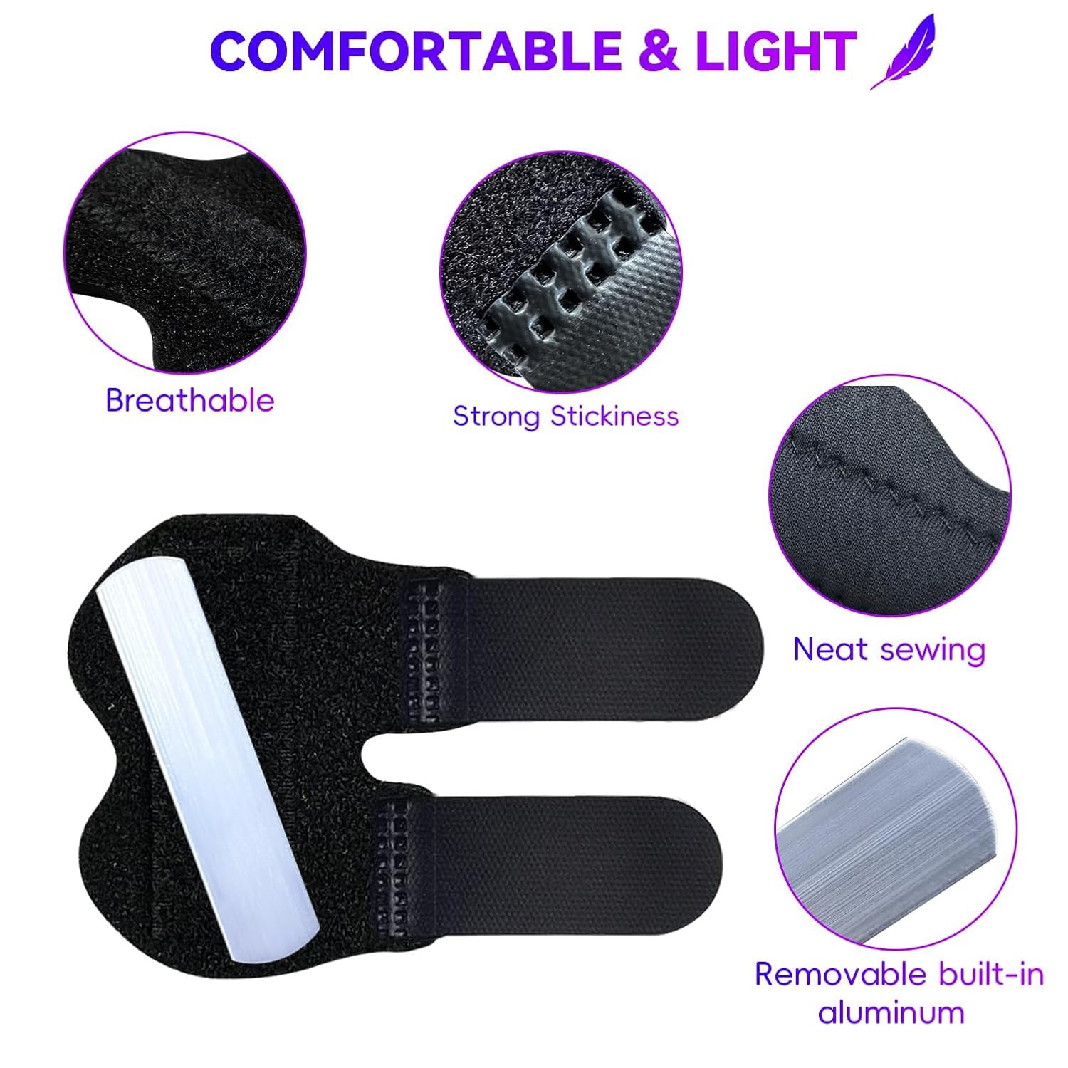 2 PCS Small Finger Splint, Adjustable Trigger Finger Splint, Straightener for Br