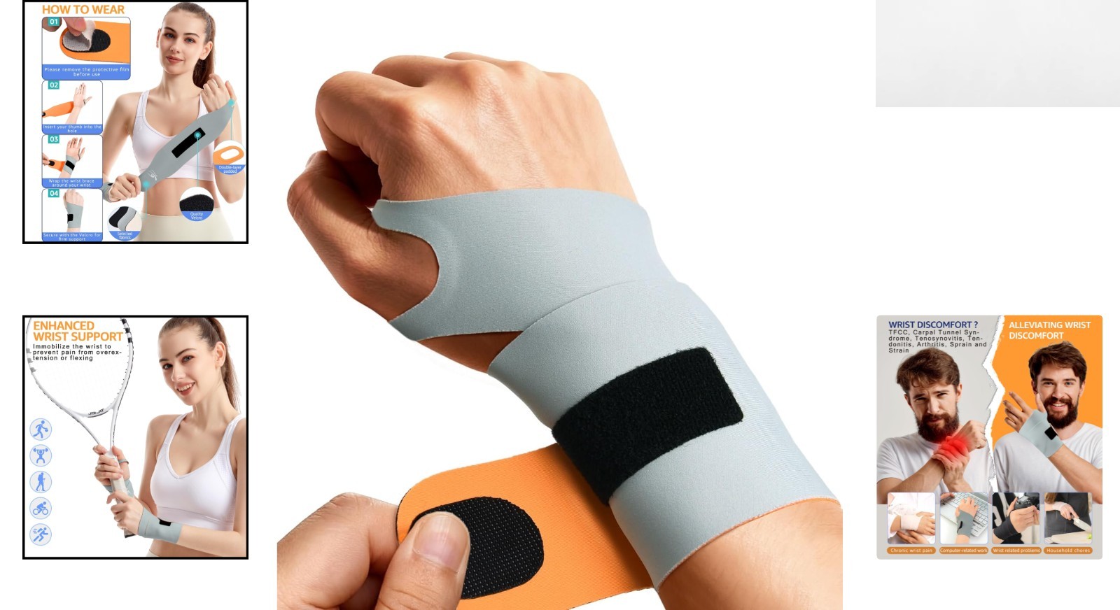 Compression Wrist Straps – One Size, Supportive Brace for Workouts & Daily Use