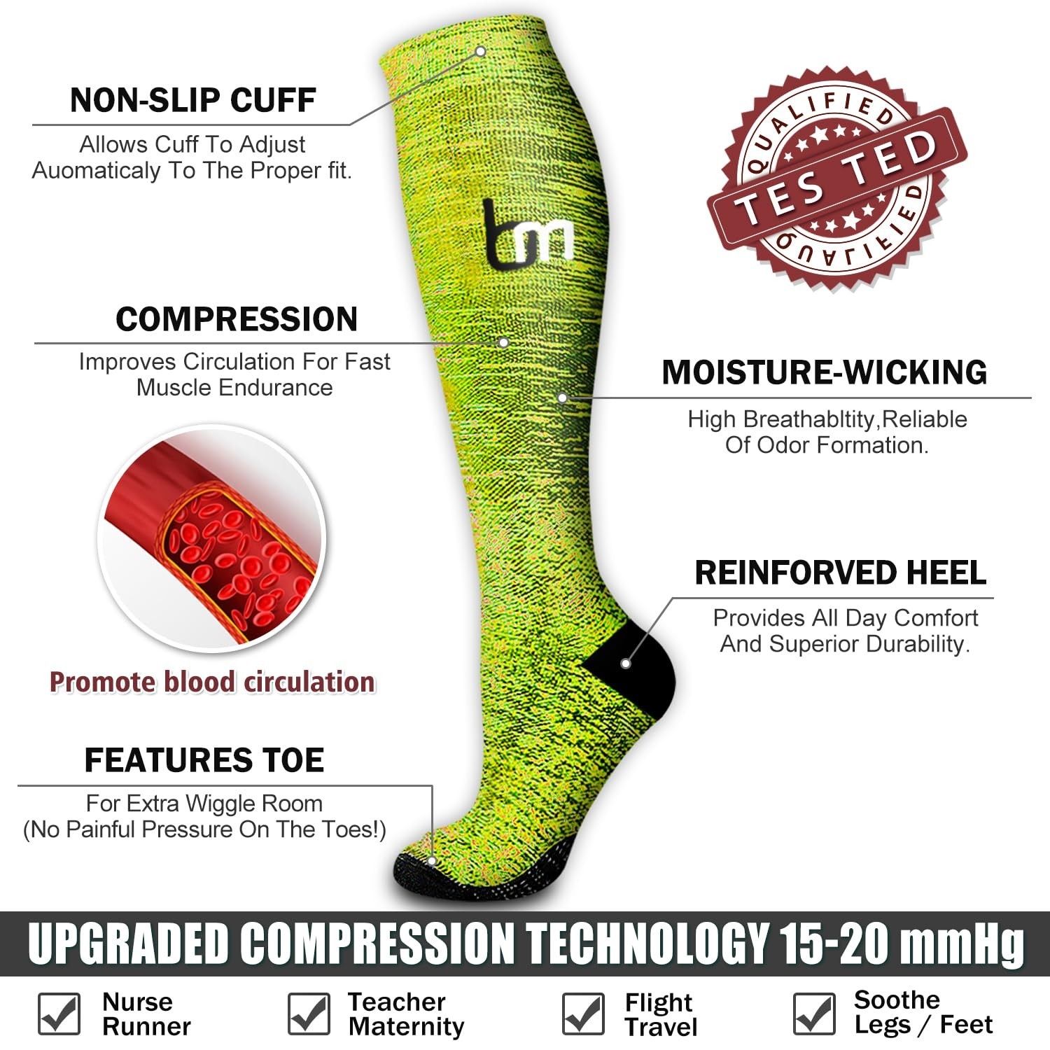 Bluemaple 6 Pack Copper Compression Socks for Women and Men Circulation-Best …