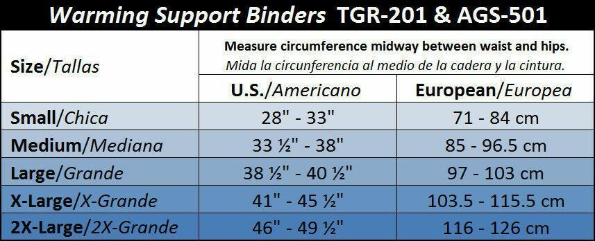 ITA-MED STYLE TGR-201 ABDOMINAL WARMING SUPPORT BINDER. SIZE-XL