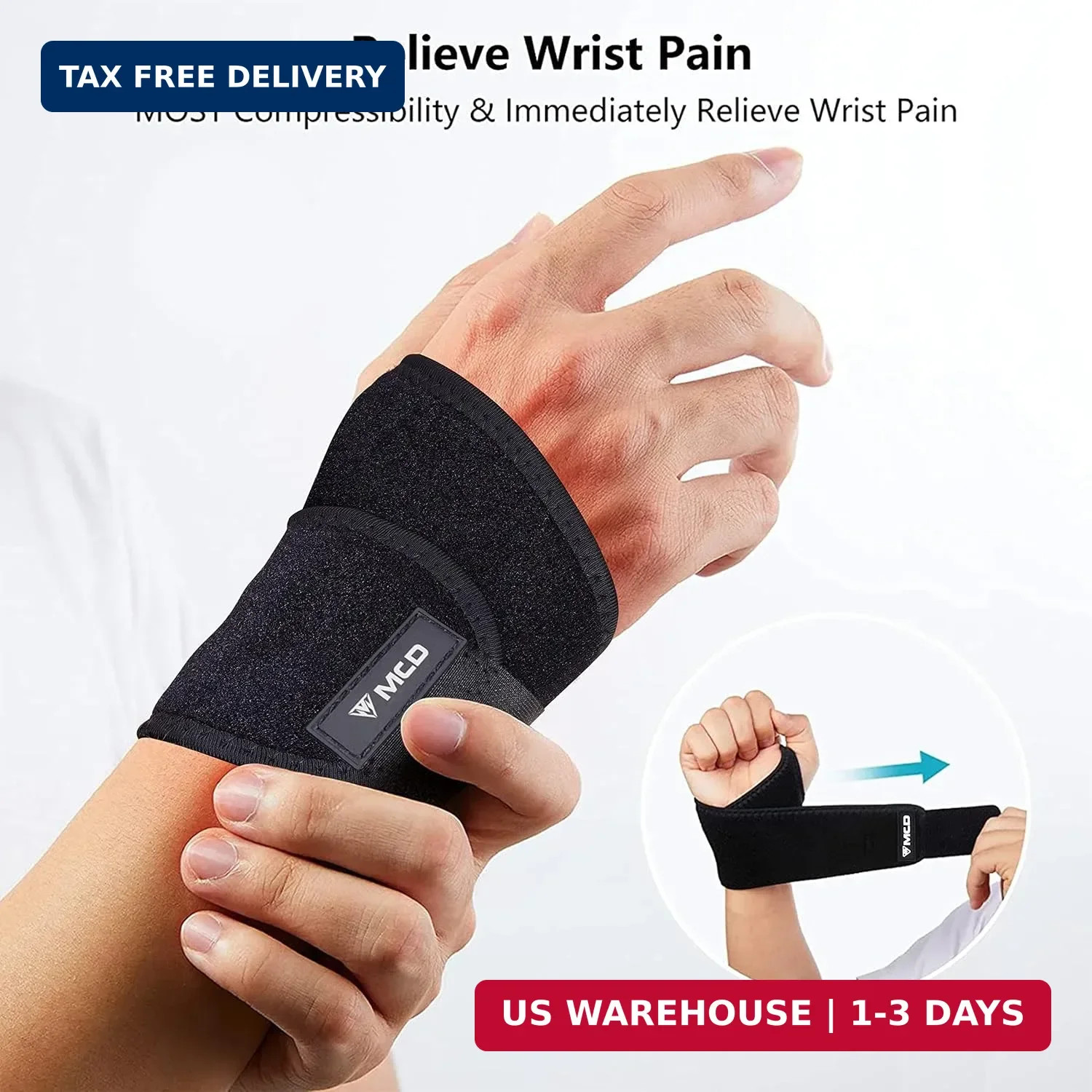 MCD Carpal Tunnel Wrist Brace Lightweight Wrist Support Brace Wrist Wraps for Pa