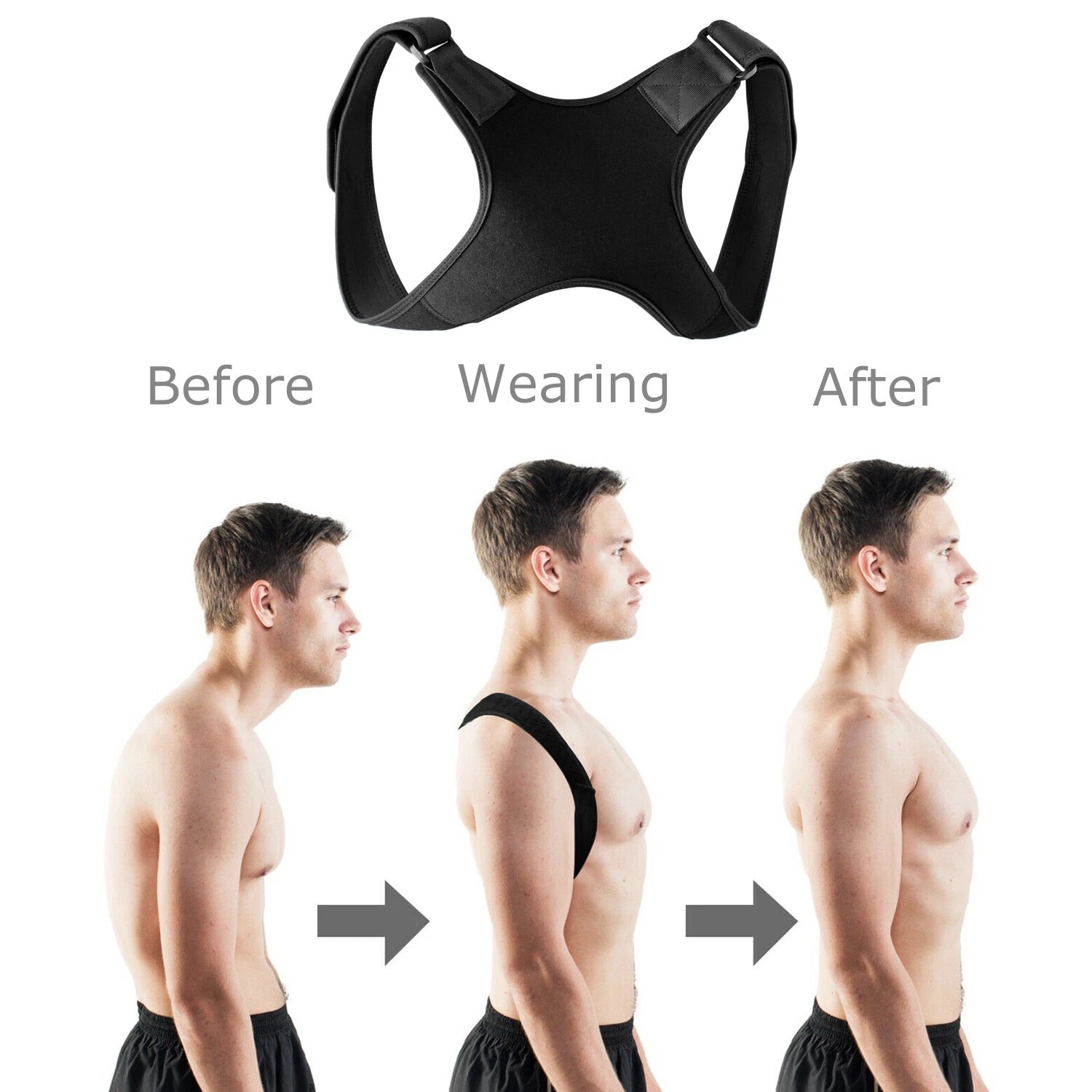 Back Posture Corrector Shoulder Straight Support Brace Belt Therapy Men Women