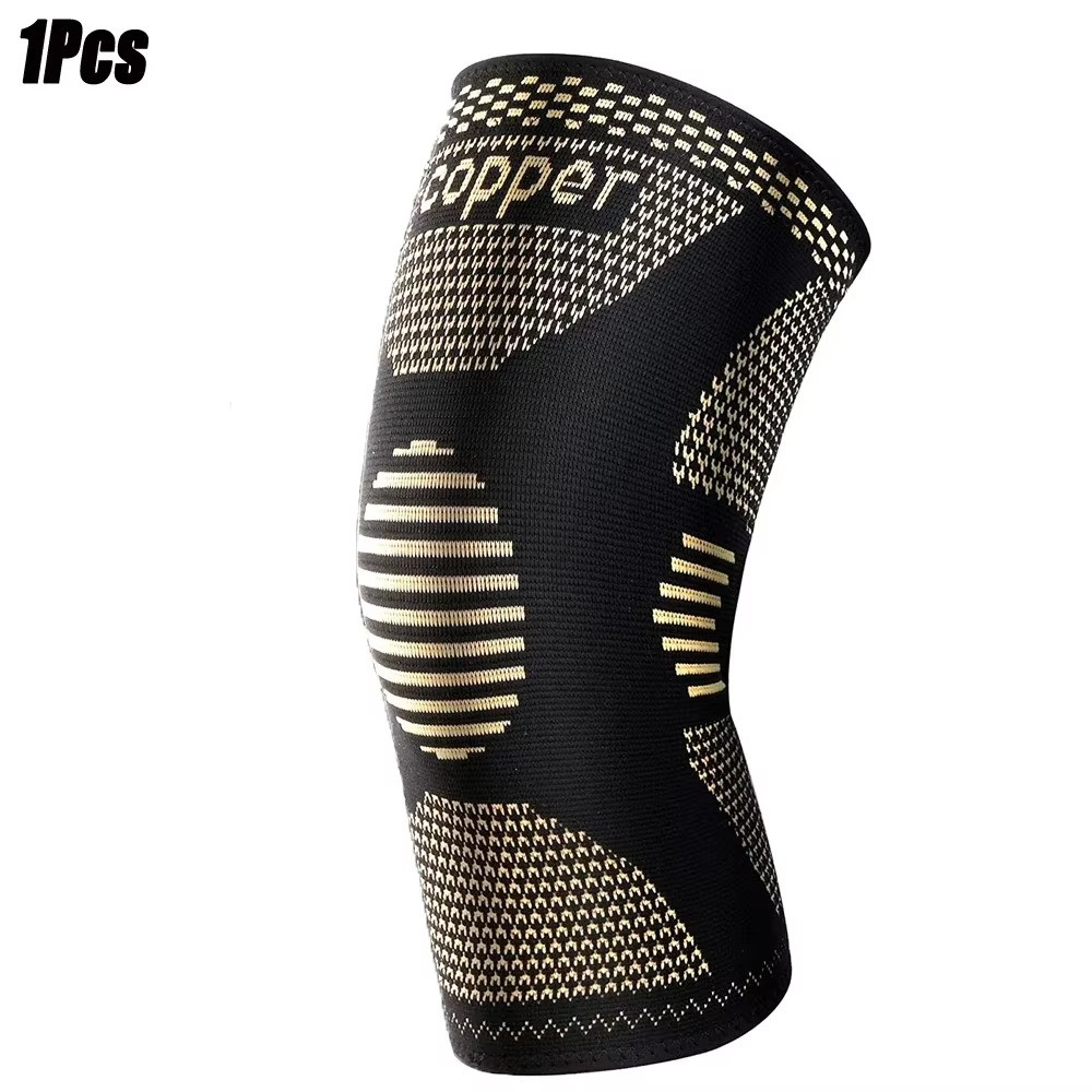 Silicone Knee Sleeve Compression Brace Support Gym Joint Pain Arthritis Relief