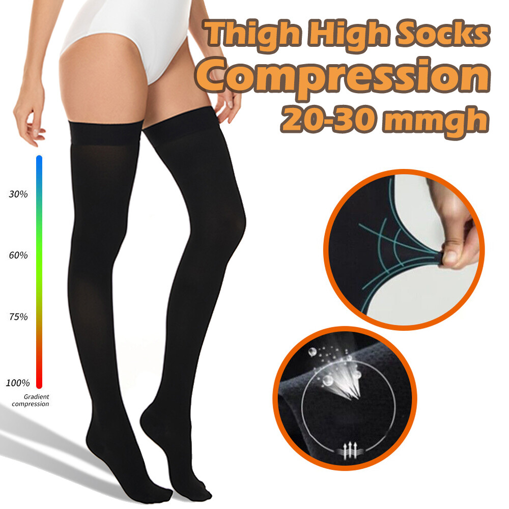 Women Thigh High Compression Socks Non-Slip Stockings Nylon Lingerie Stockings