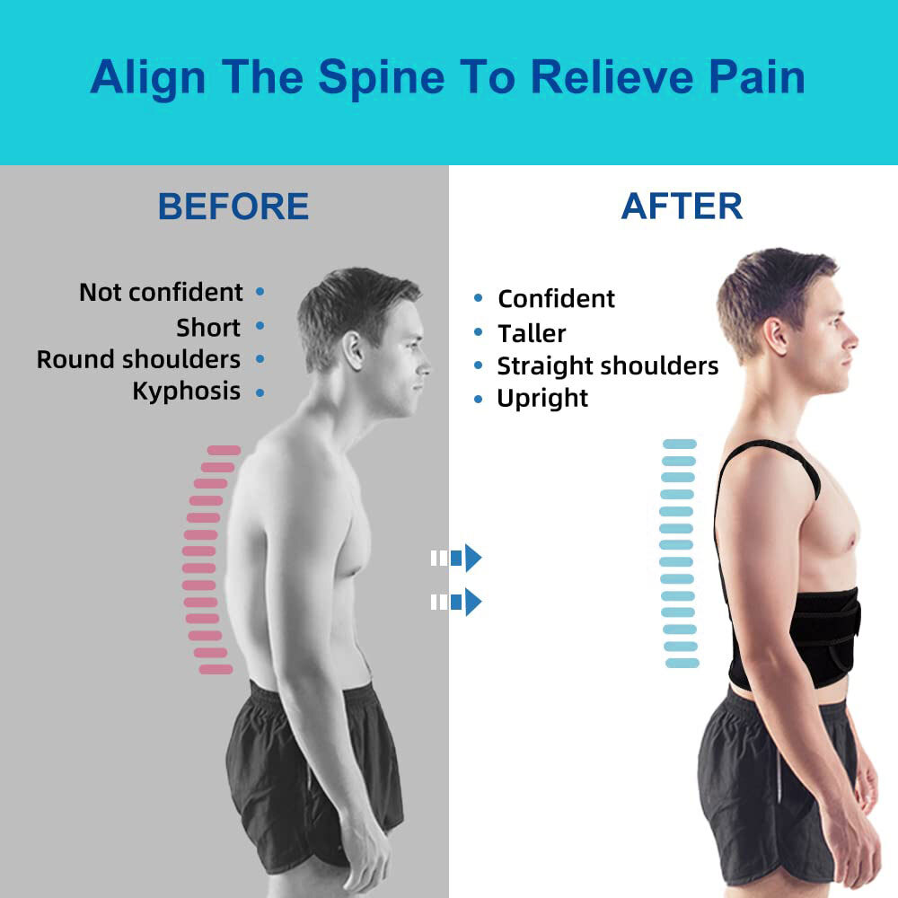 Chest Up Back Brace for Women Men Back Support Posture Corrector Vest Shaper