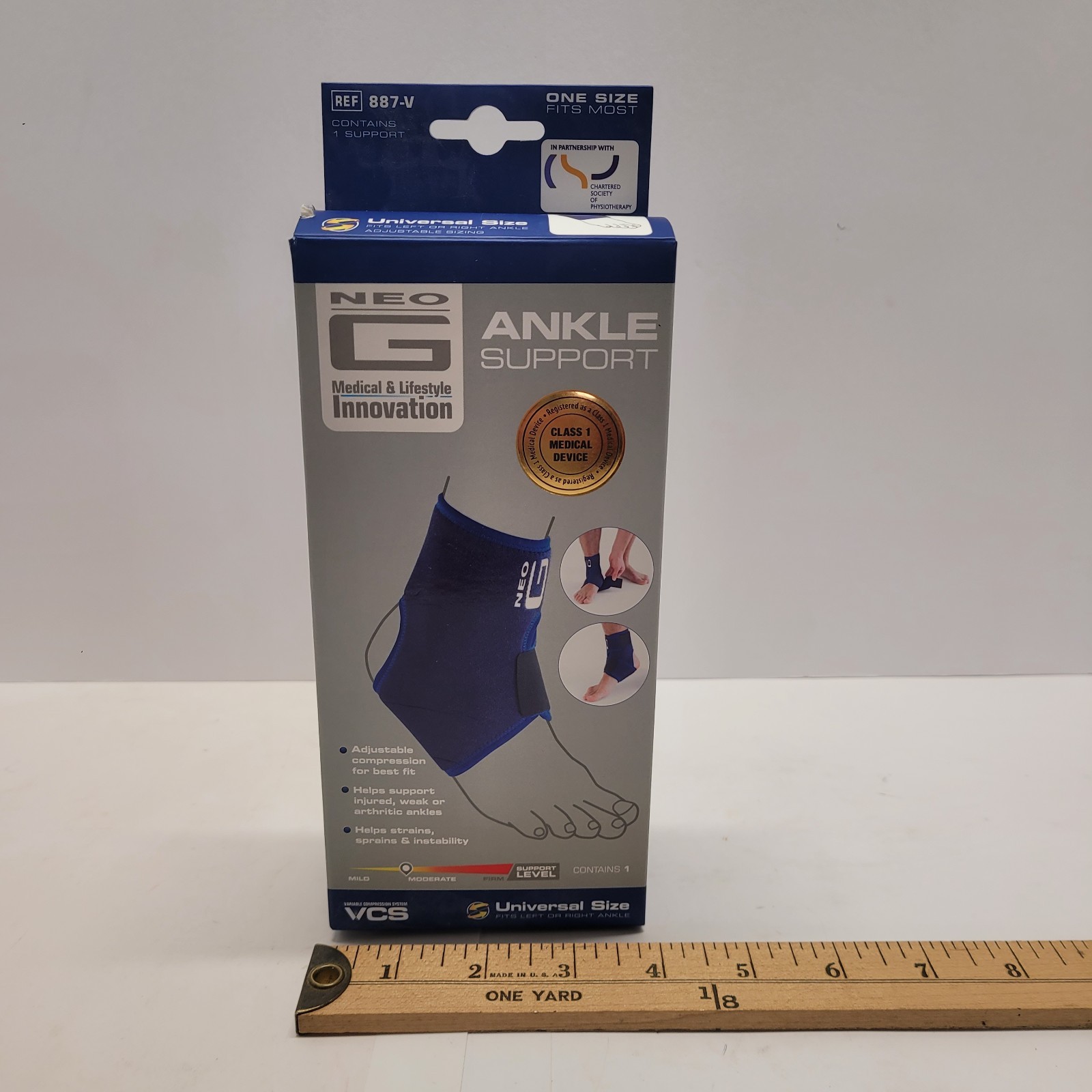 NEO-G Stabilized Ankle Support With Adjustable Strap Universal Size NEW