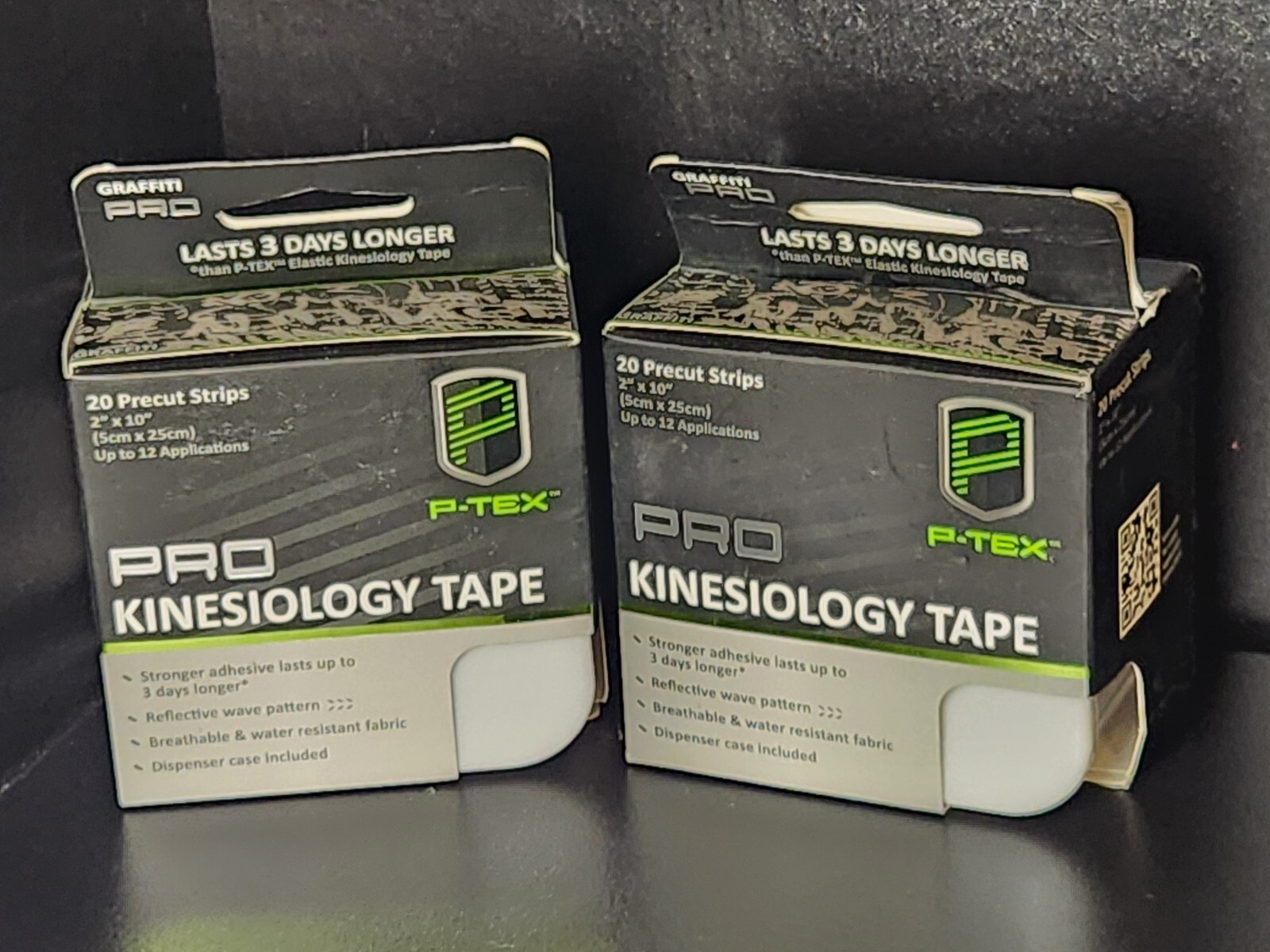 2 ROLLS – P-TEX ELASTIC KINESIOLOGY TAPE 20-2″ X 10″ STRIPS/ Color GRAFFITI PRO