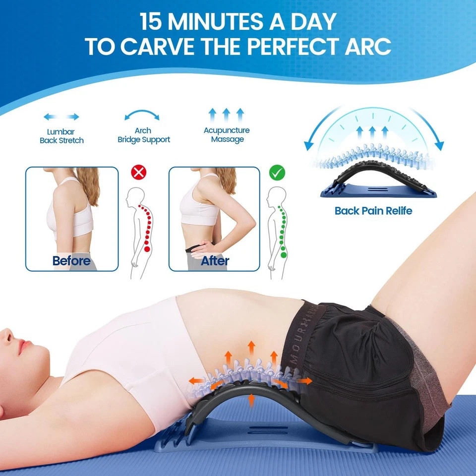 GENERIC BACK STRETCHER FOR LOWER BACK PAIN RELIEF – BLACK/BLUE
