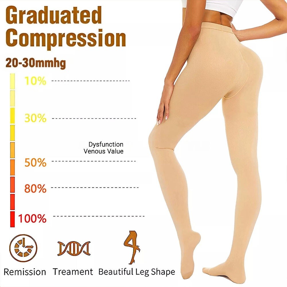 Mejores Medias Pantys Calcetas Largas De Compresion Para Varices Talla L NEW