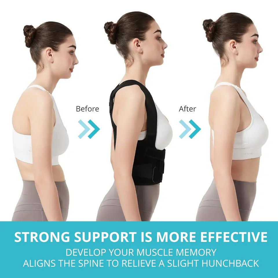 Full Back Posture Corrector Adjustable Brace Spine Shoulder Support 1 Pc