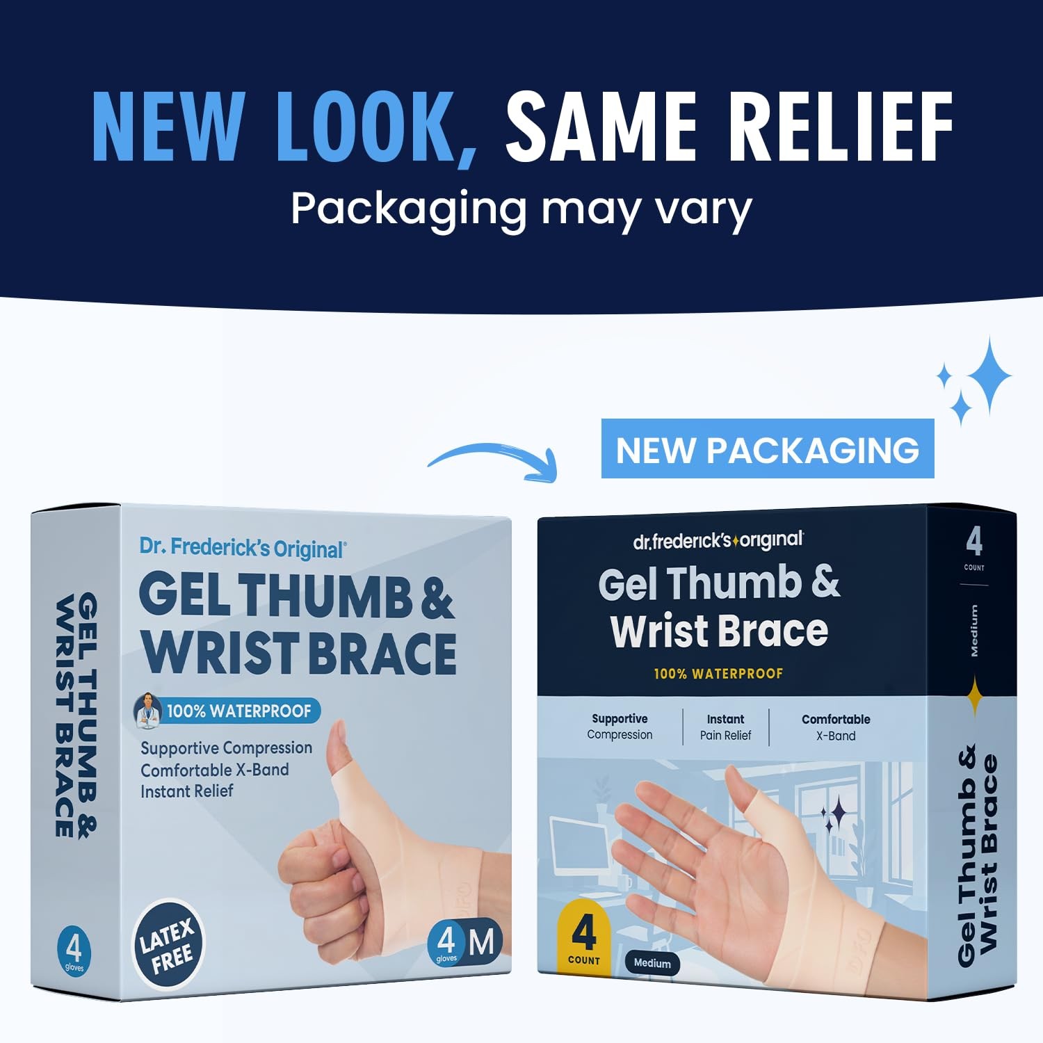 Dr. Frederick’s Original Waterproof Thumb/Wrist Medium (Pack of 4), Nude