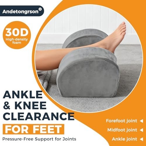 Leg Elevation Wedge Pillow for Knee Recovery – Memory Foam, Non-Slip, Washable C