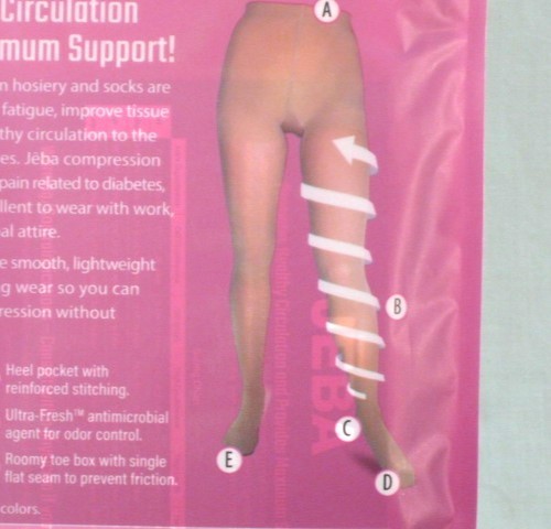 JEBA Sheer Vibrance Compression Pantyhose Neutral 20-30mmHG by Apex NEW SEALED
