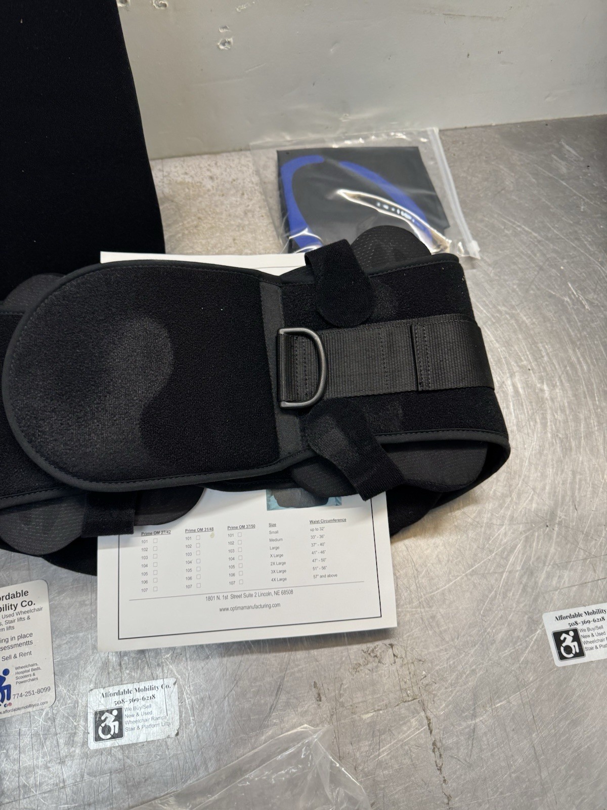 Optima Manufacturing Prime Series Therapy Back Brace/ Suport w/ Carrying Bag XL