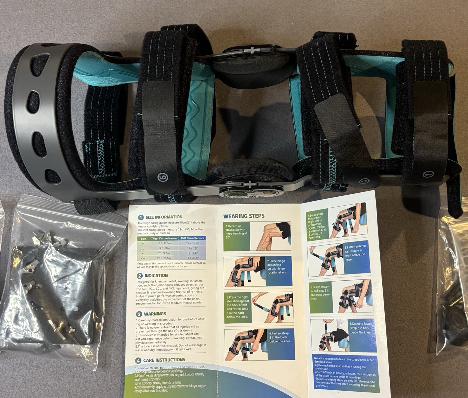Komzer Hinged ACL Knee Brace Left Leg L 1 New/Open Box Complete See Photos