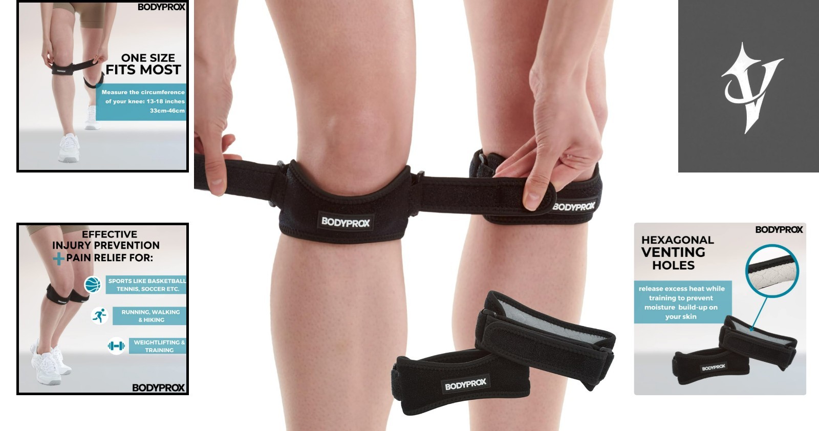 Patella Tendon Knee Strap 2-Pack for Pain Relief in Sports & Daily Activities