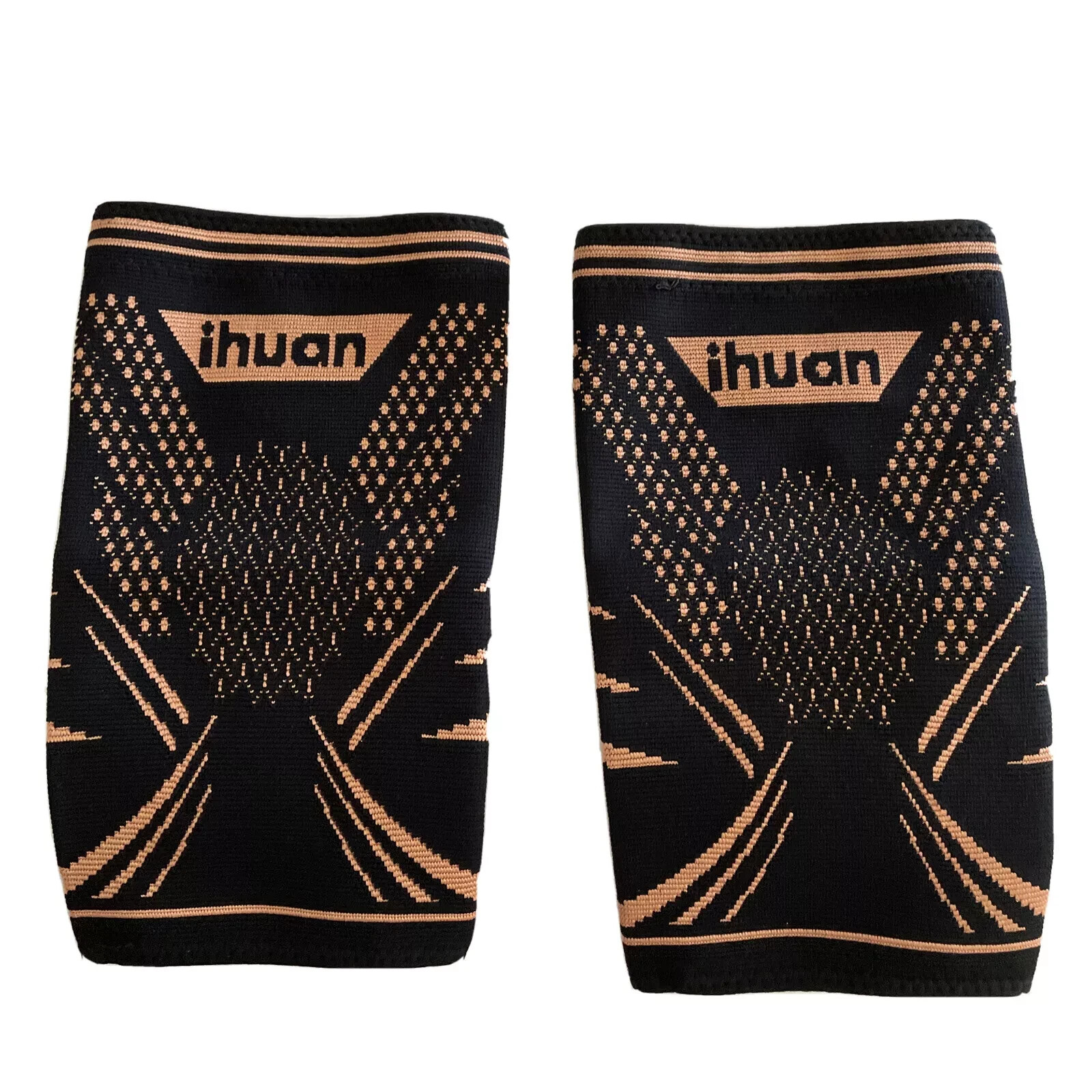 Ihuan Copper Knee Braces for Men 2XL for Activities Great Support Black 2-Pack