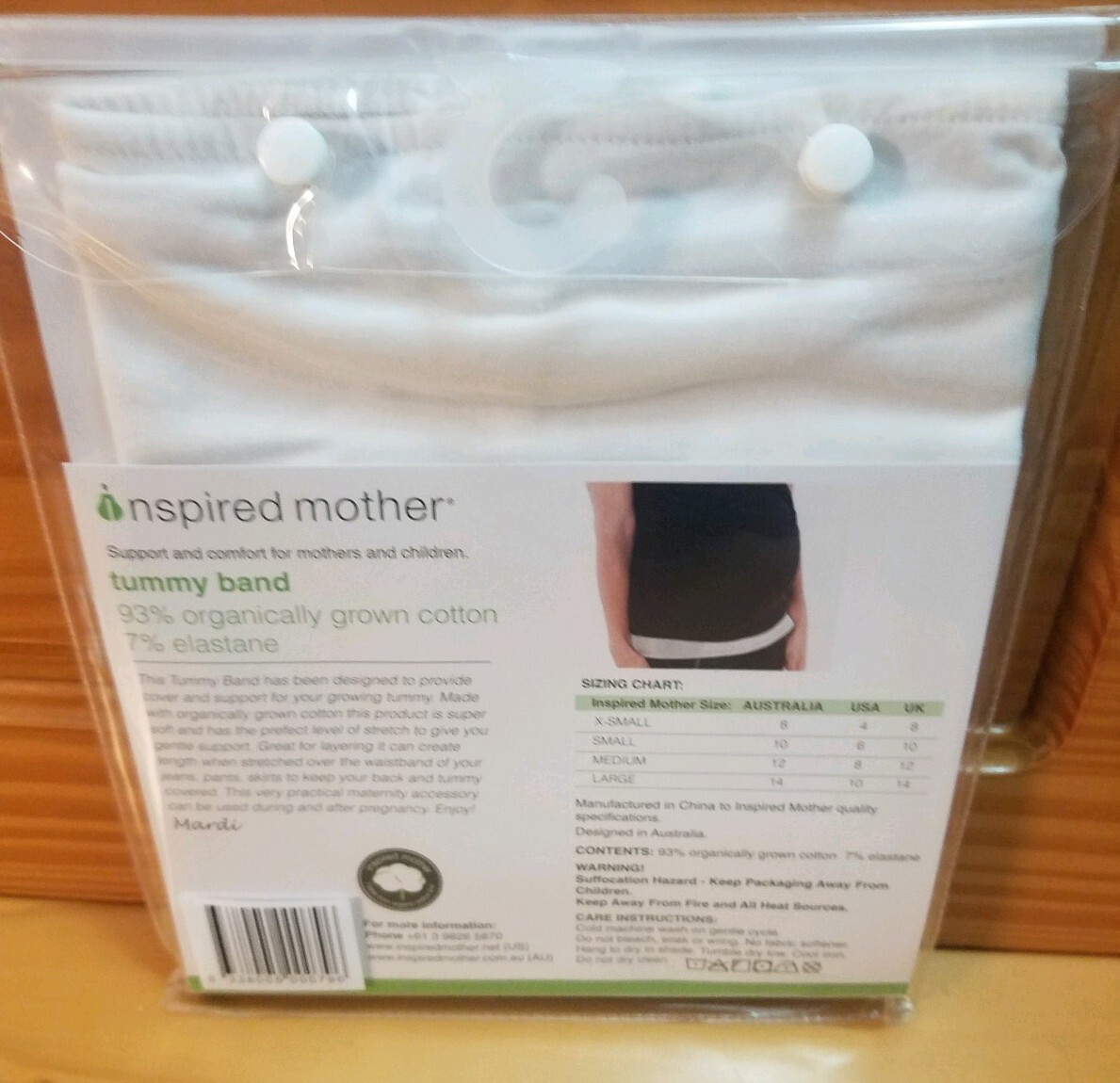 Inspired Mother WHITE Med Pregnant Postpartum Maternity Back Support tummy band