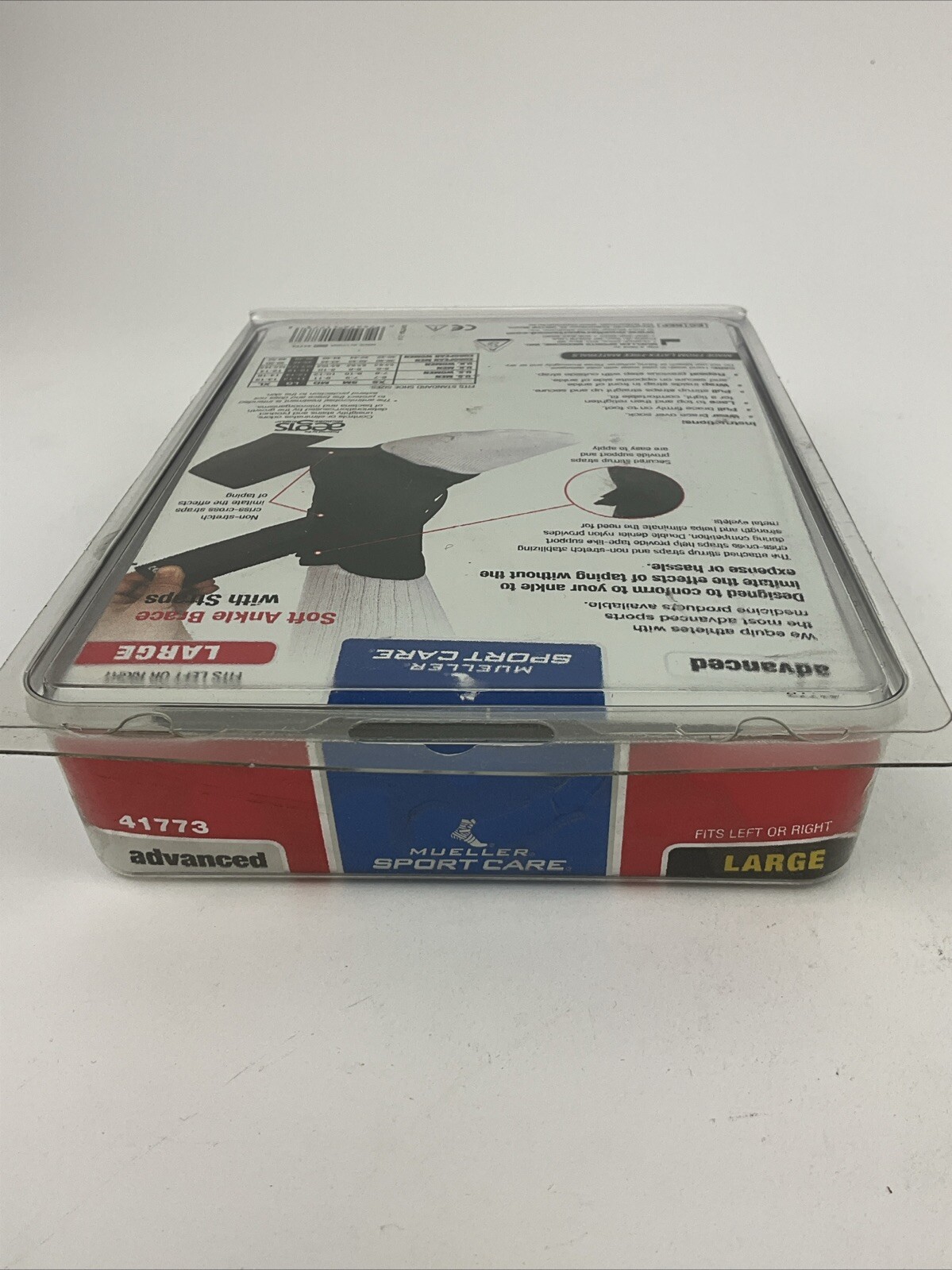 Mueller Large Soft Ankle Brace with Strap Black New In Box