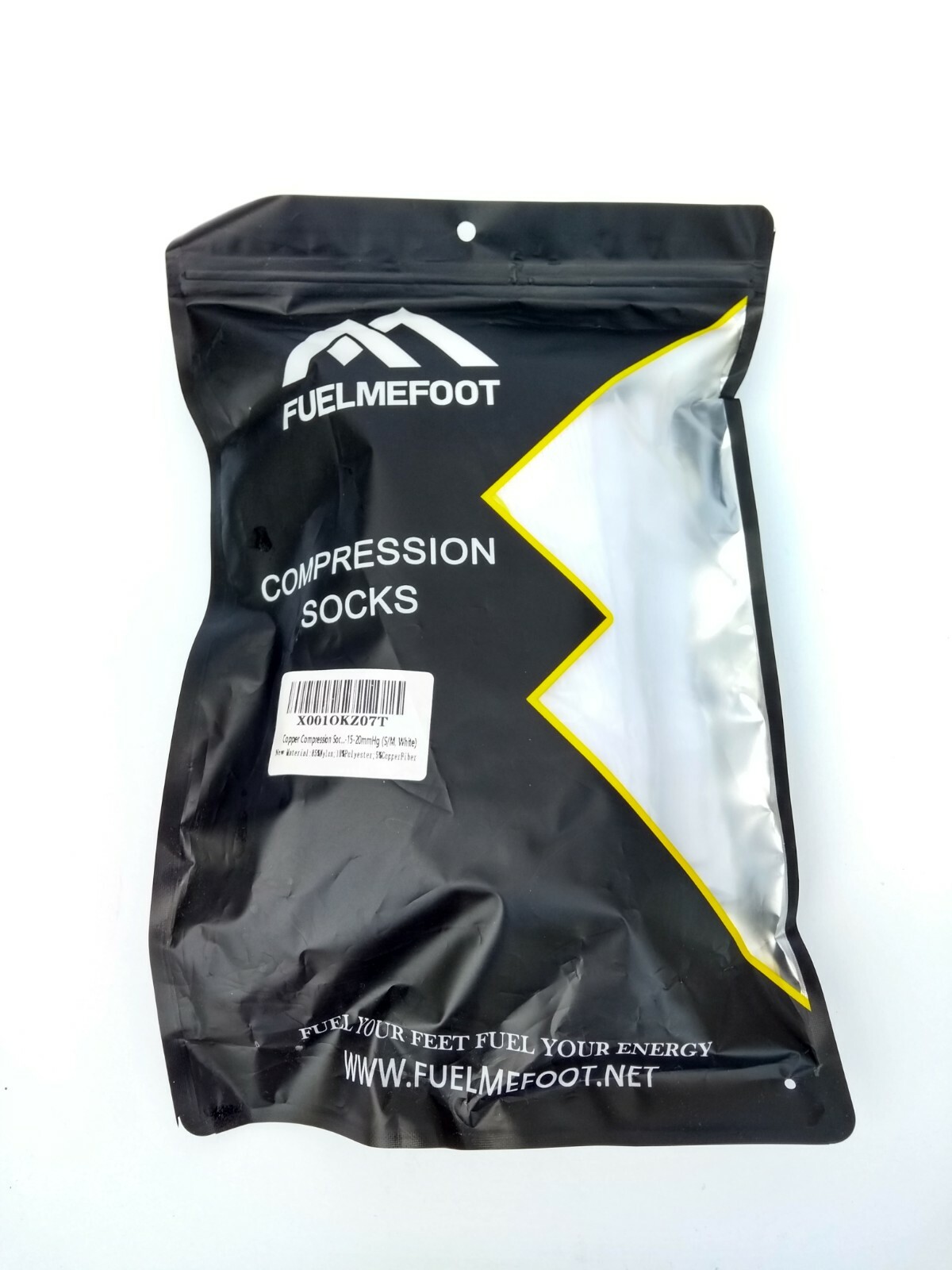 Copper Compression Socks 15-20mmHg Relief Men Women Small/Med White 3 Pairs