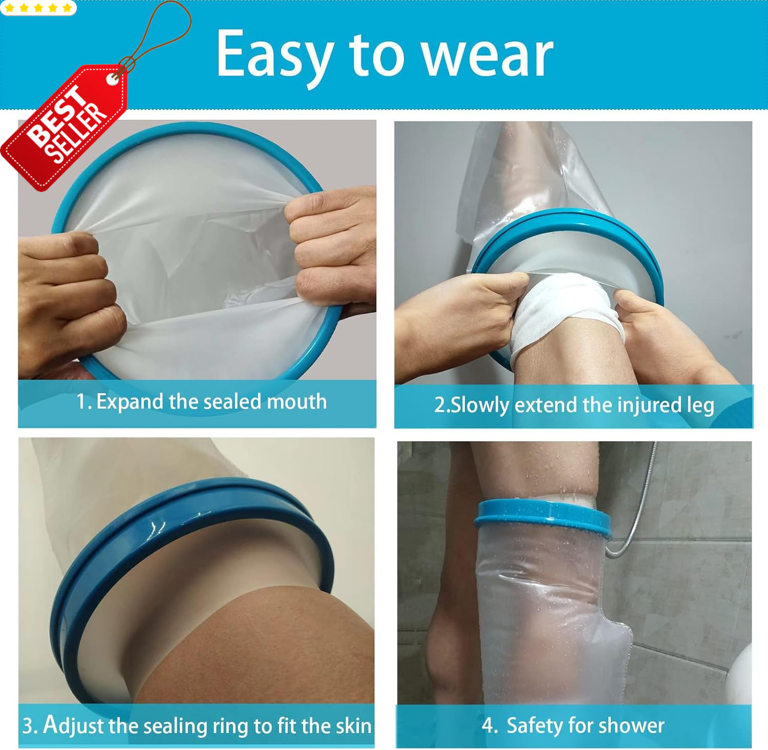 Waterproof Leg Cast Cover Shower Reusable Adult Short Leg Protector Foot – US