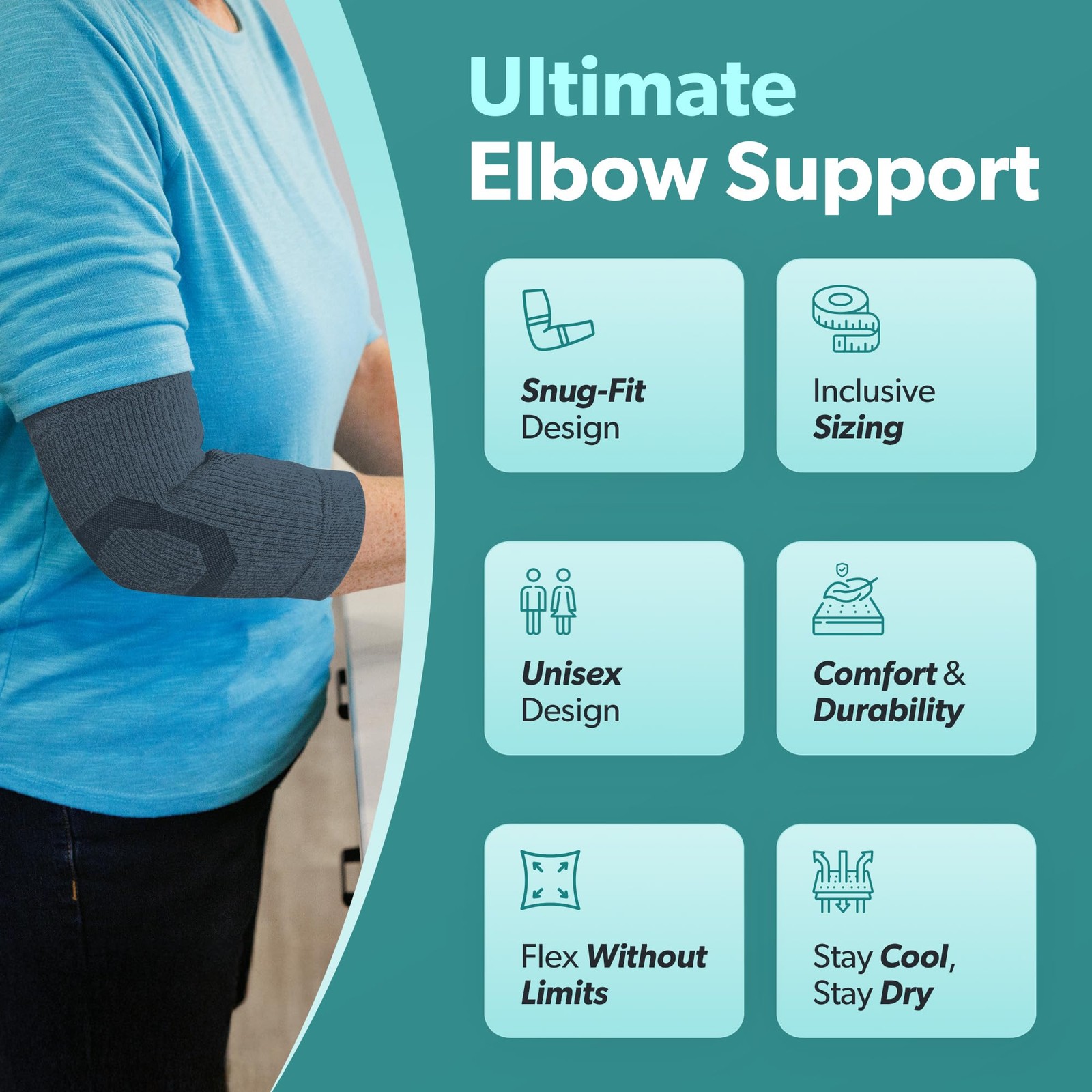 Elbow Compression Sleeve for Bursitis – Olecranon Elbow Brace for Tendonitis,…
