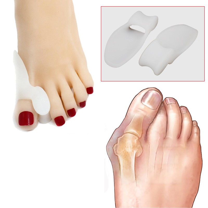 2X Silicone Gel Bunion Toe Protector Straightener Corrector Spreader Splint Pads