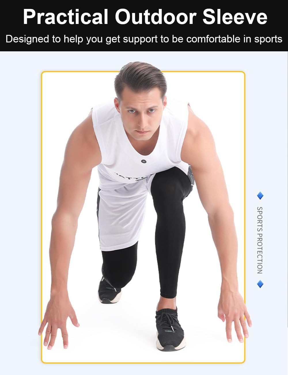 2 Pairs Full Leg Compression Sleeve, Calf Compression Sleeve Women Men