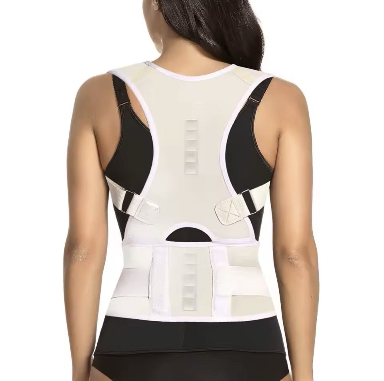 KWEEPFULL Magnetic Adjustable Posture Corrector Neoprene Black Beige Multi Size