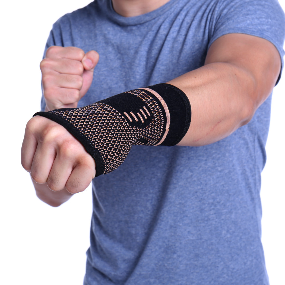 Copper Wrist Brace Support Compression Sleeves Arthritis Carpal Tunnel Relief US