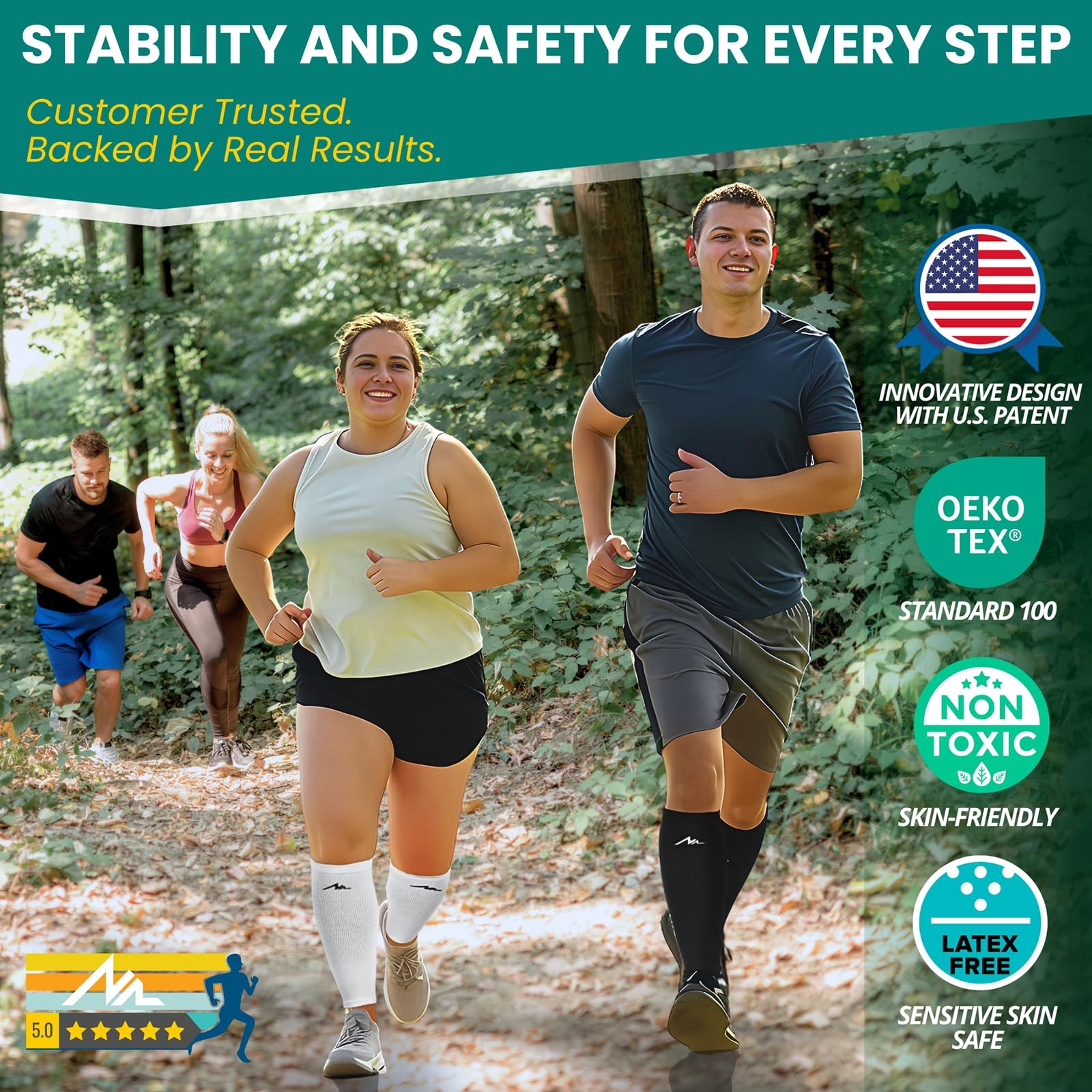 Compression Calf Sleeves 20-30mmHg Men Women, Running Travel Nursing Support