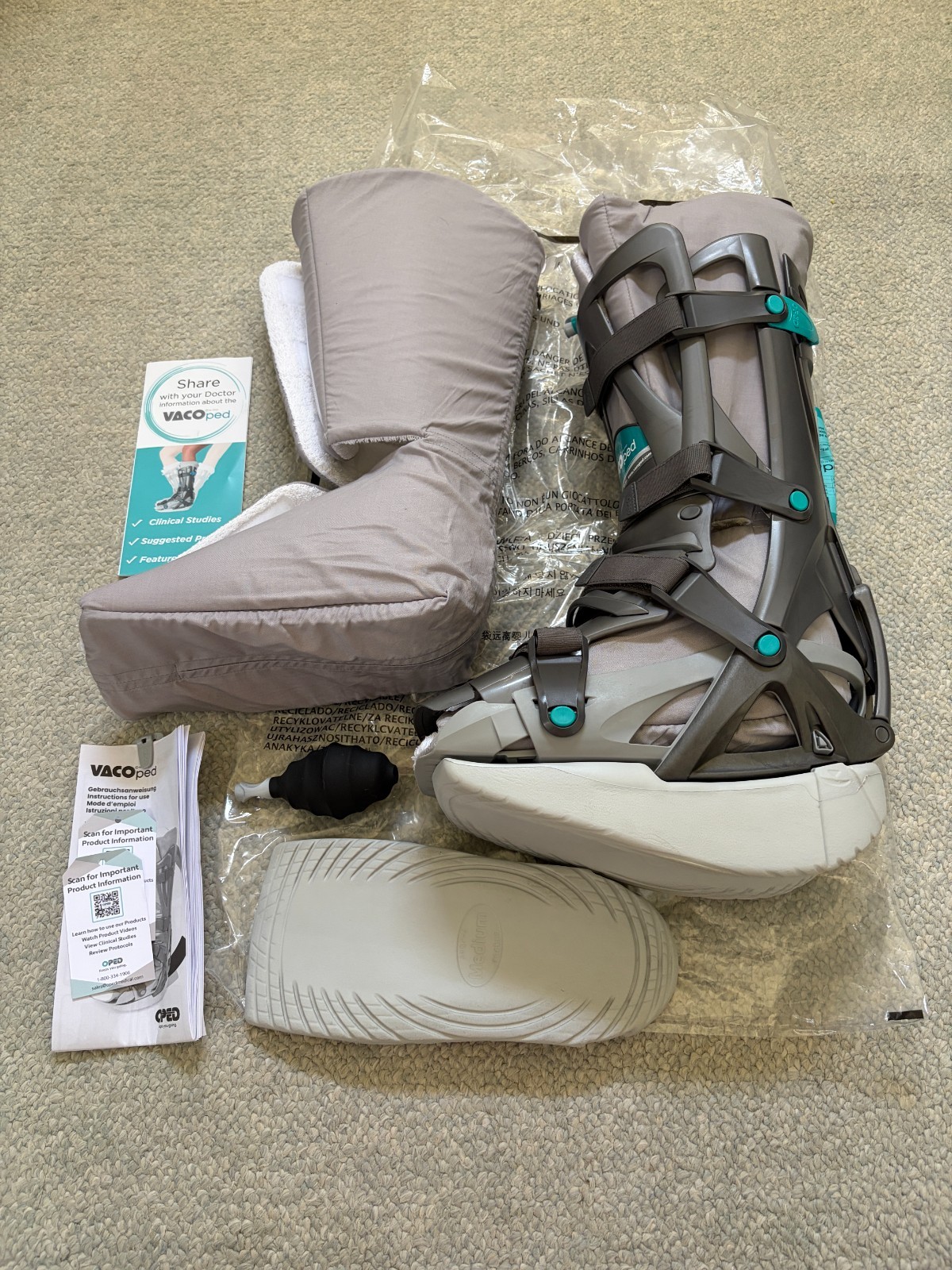 VACOped Achilles Walking Boot (Medium) + EvenUp + Night Splint