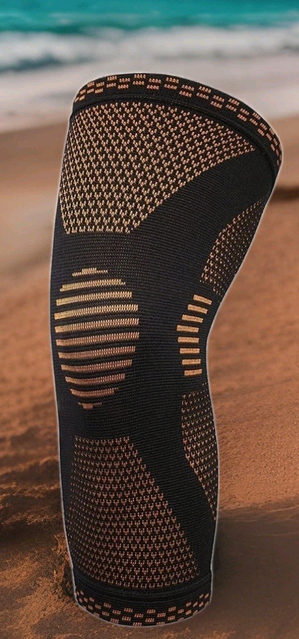 POWERLIX Knee Brace Compression Sleeve Black/Orange Men Women Unisex Medium